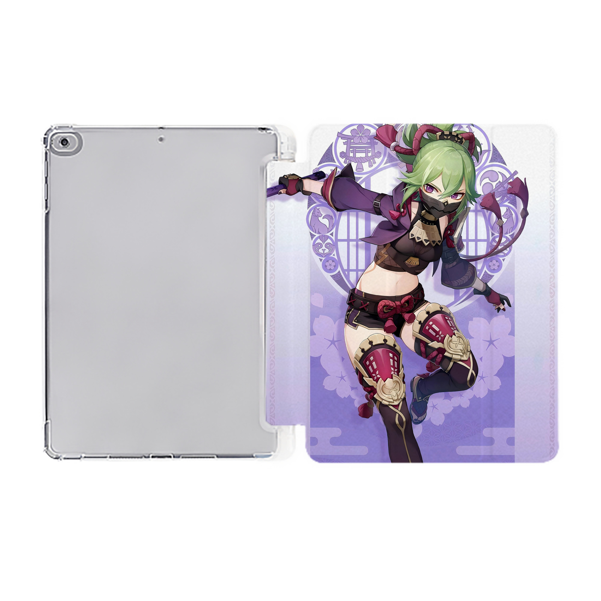 げんし神 genshin IPad ケース ペン収納付き 三つ折りスタンド PUレザー×シリコン 対応機種9.5/10.5/10.9インチ